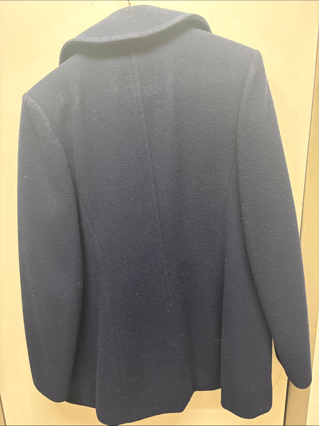 Navy Double-Breasted Wool Peacoat — image 3 of 5